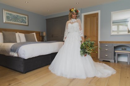 Bride in bedroom