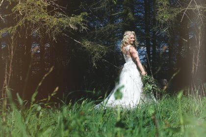 Bride in garden