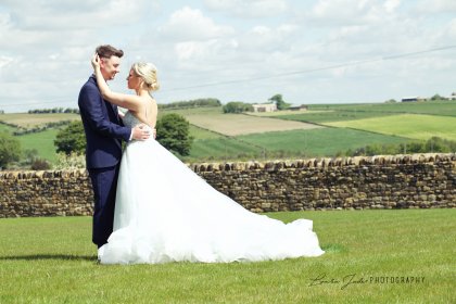 bride and groom outdoors
