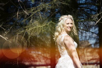 Bride in garden