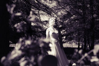 Bride in garden