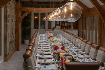Dining table set for wedding celebration